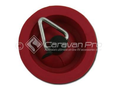 25MM RED RUBBER SINK PLUG W/PULL SHACKLE