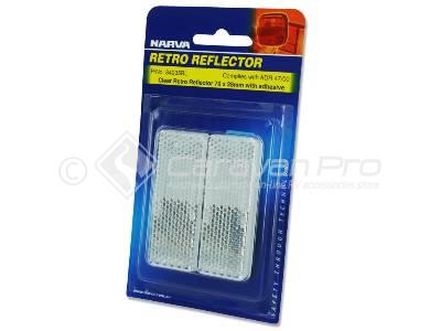 REFLECTOR WHITE ADHESIVE 70MM X 28MM - 2 PACK